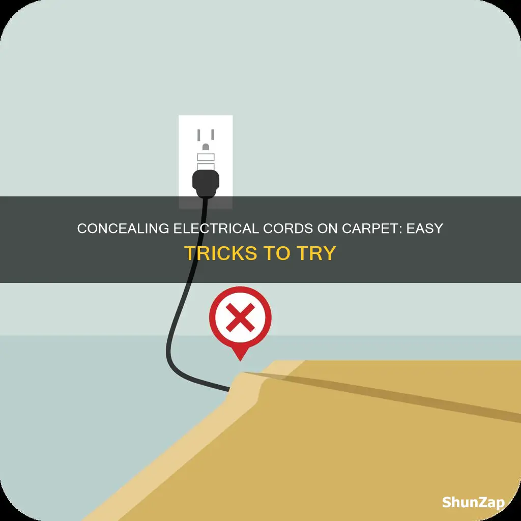 how to hide electrical cords on carpet