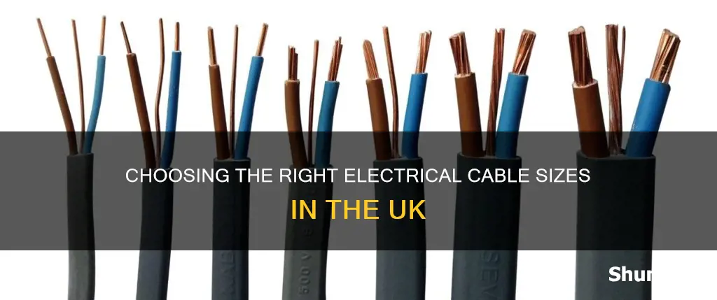 how to identify electrical cable sizes uk