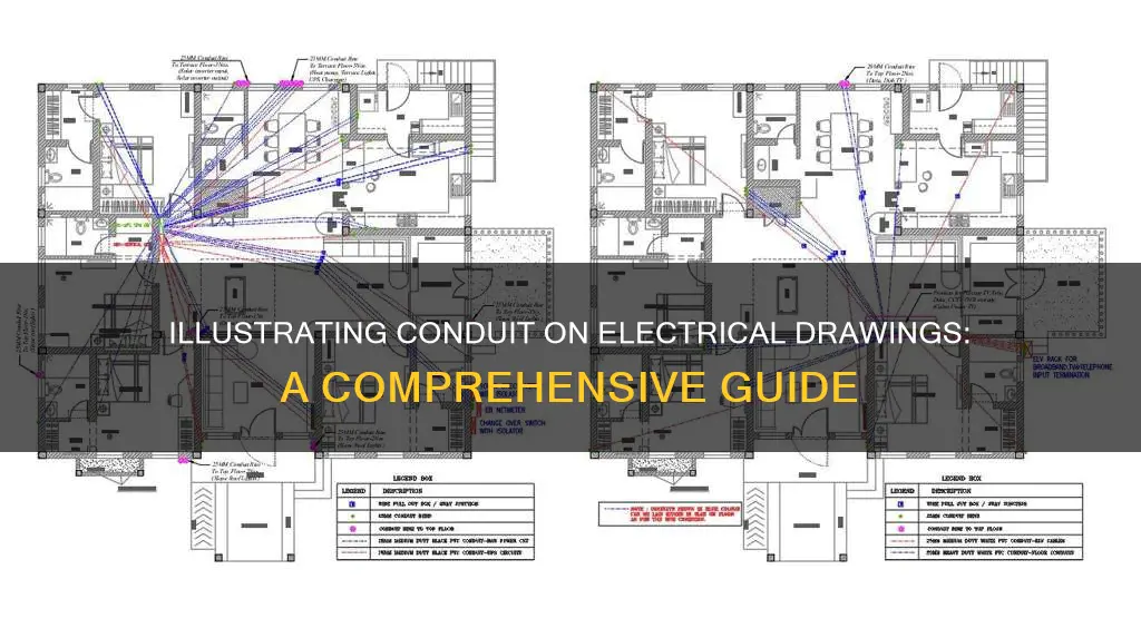 how to illustrate conduit on electrical drawings