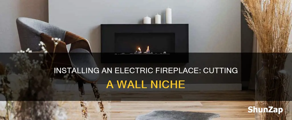 how to insert electric fireplace into wall