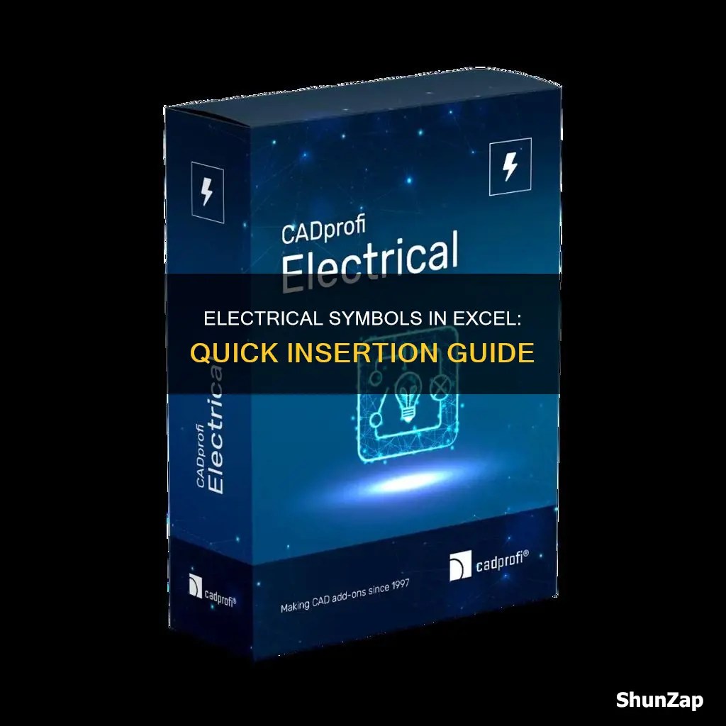 how to insert electrical symbols in excel