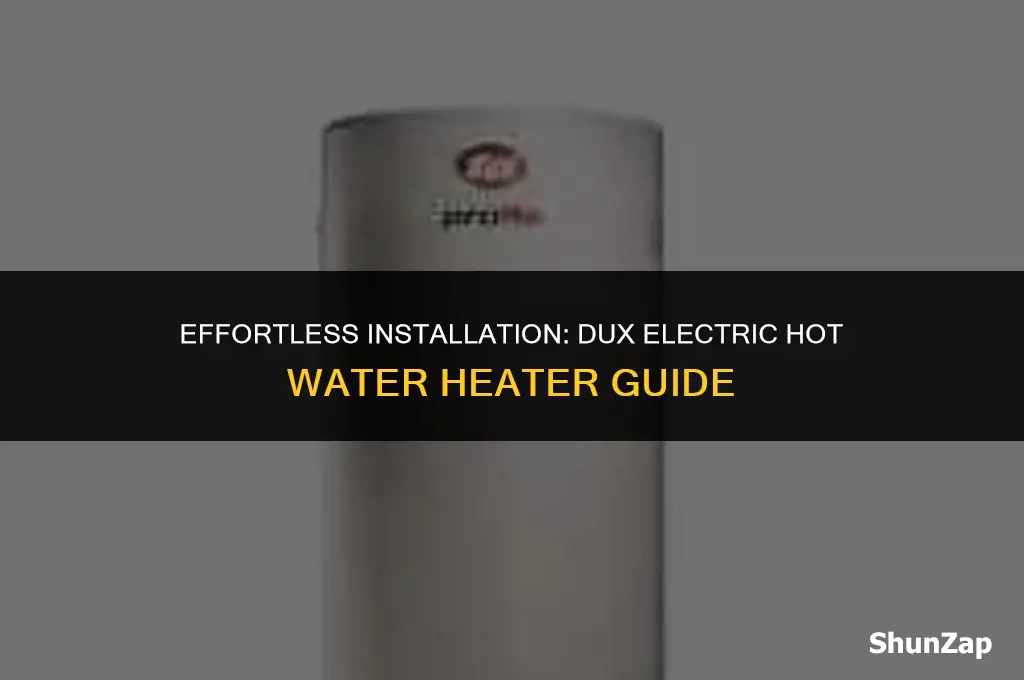 how to install dux electric hot water heater