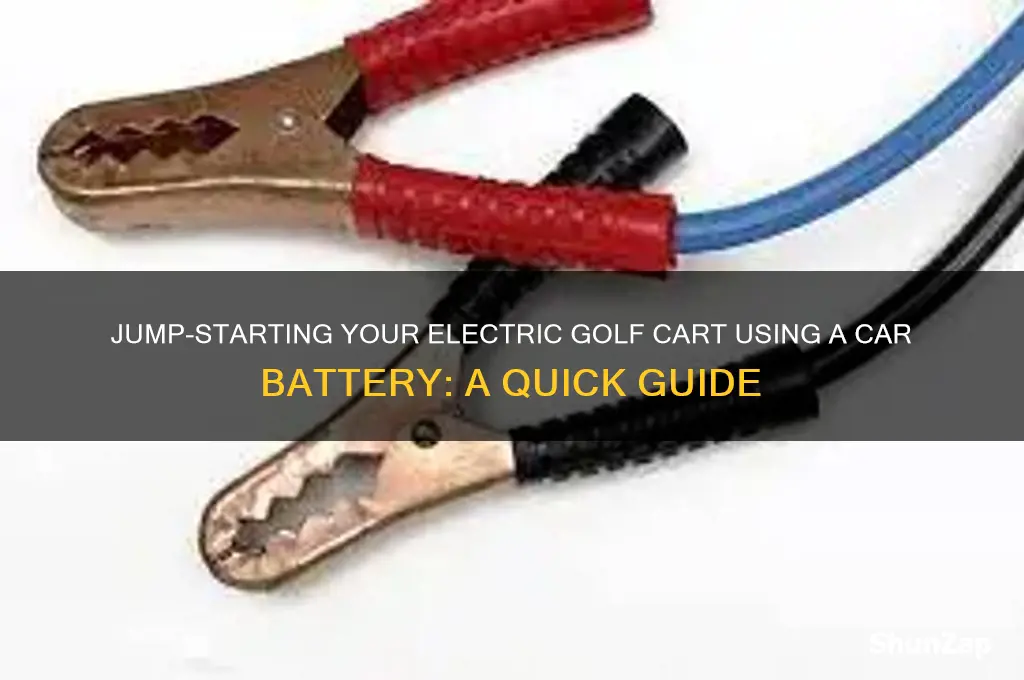 how to jump electric golf cart with a car battery