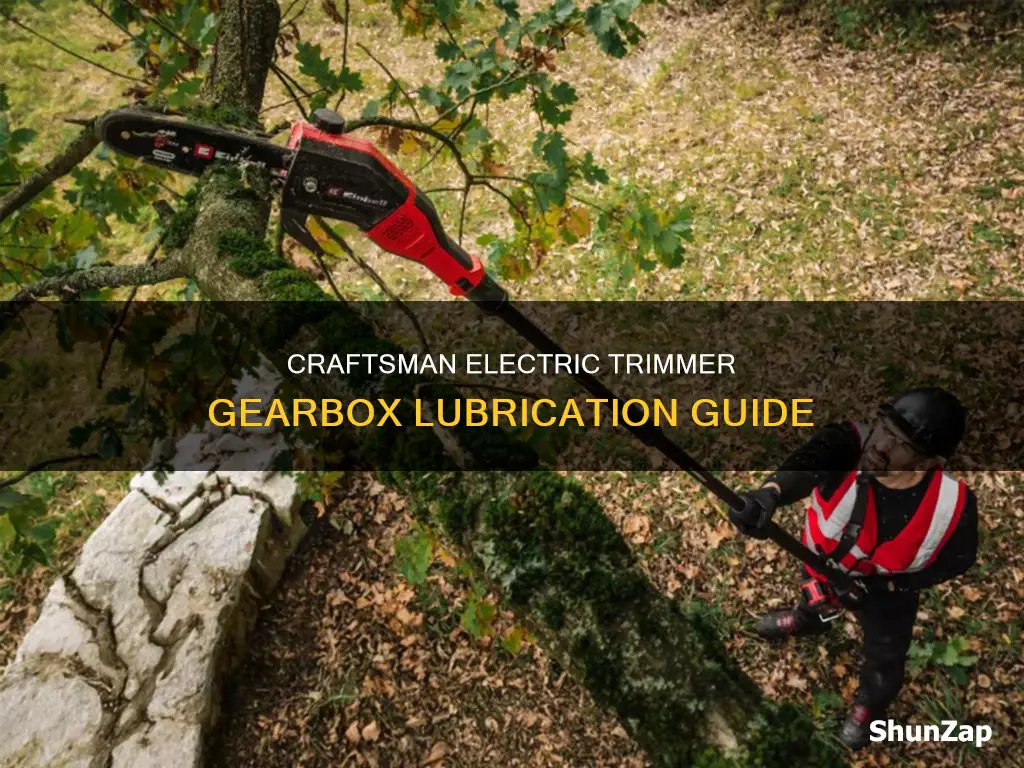 how to lubricate craftsman electric trimmer gearbox