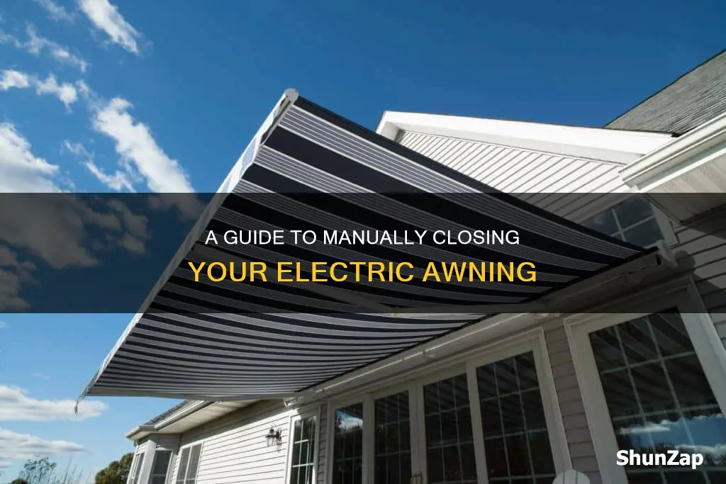 how to manually close an electric awning