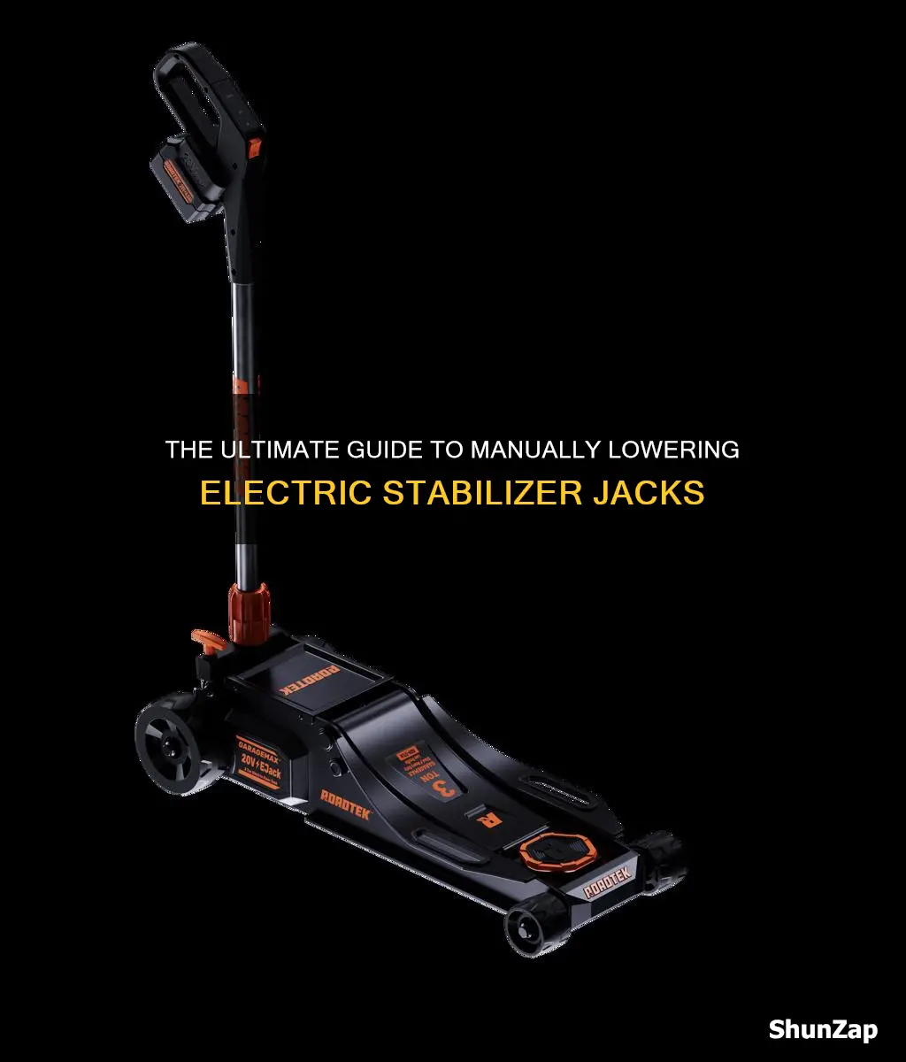 how to manually lower electric stabilizer jacks