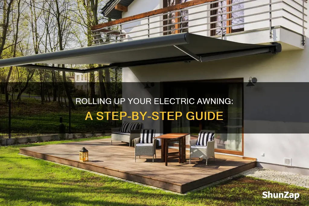 how to manually roll up electric awning