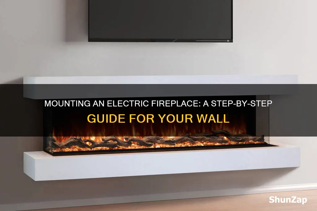 how to mount electric fireplace on wall