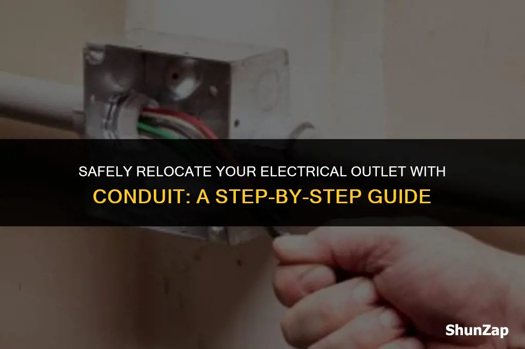how to move an electrical outlet using conduit