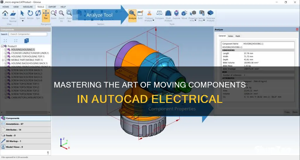 how to move components in acad electrical