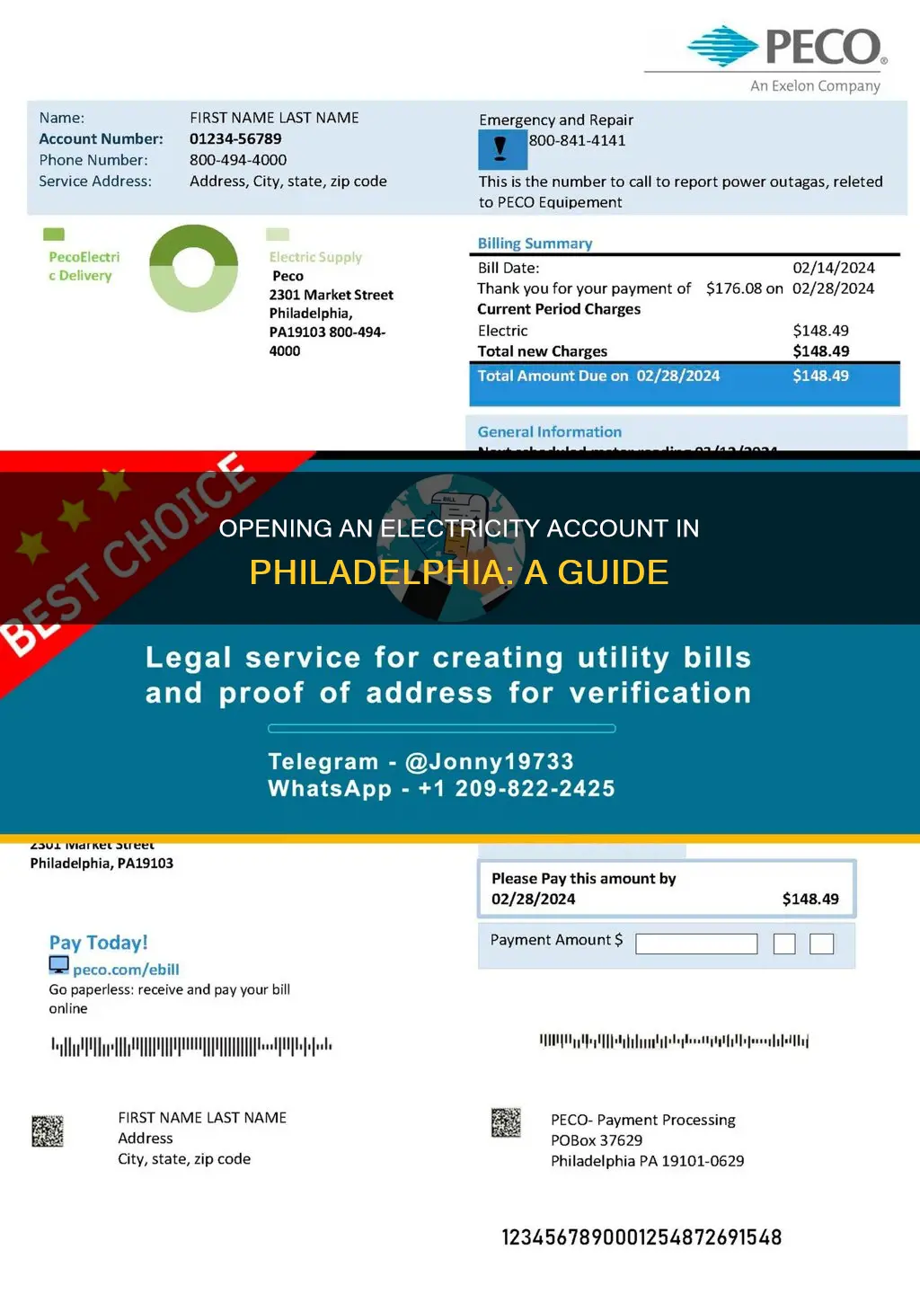 how to open electricity account in philadelphia