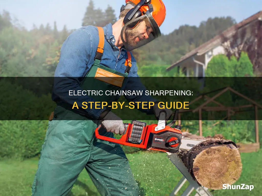 how to operate an electric chainsaw sharpener