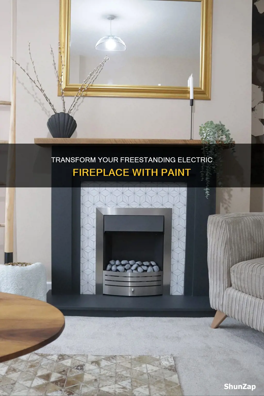 how to paint a freestanding electric fireplace