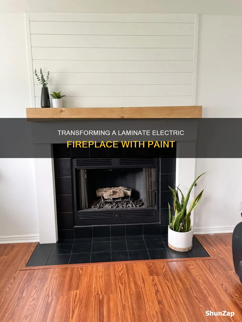 how to paint a laminate electric fireplace