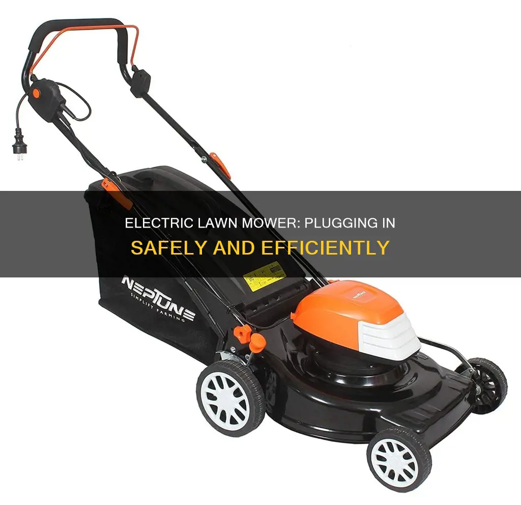 how to plug in electric lawn mower