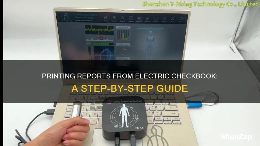 how to print reports from electric checkbook