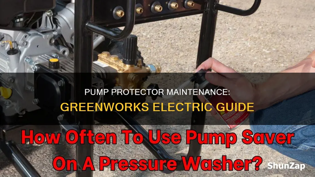 how to pump protector in electric greenworks