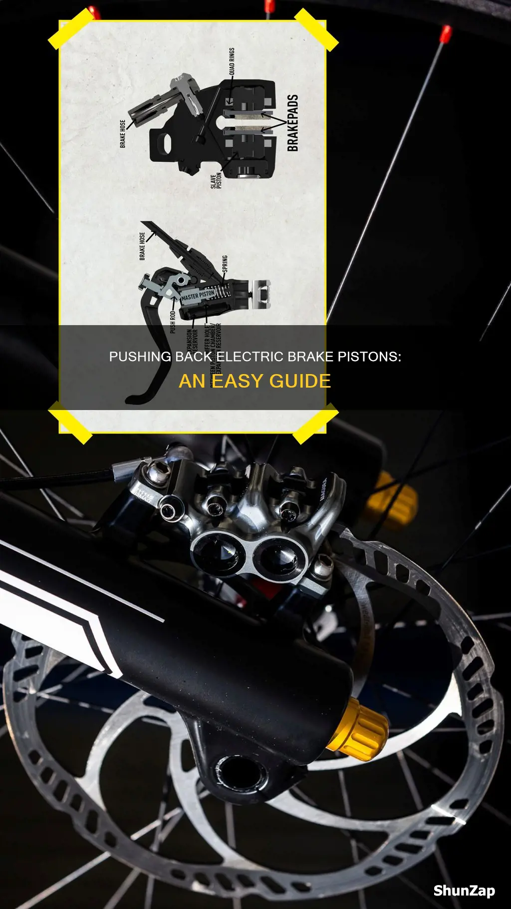 how to push electric brake piston back