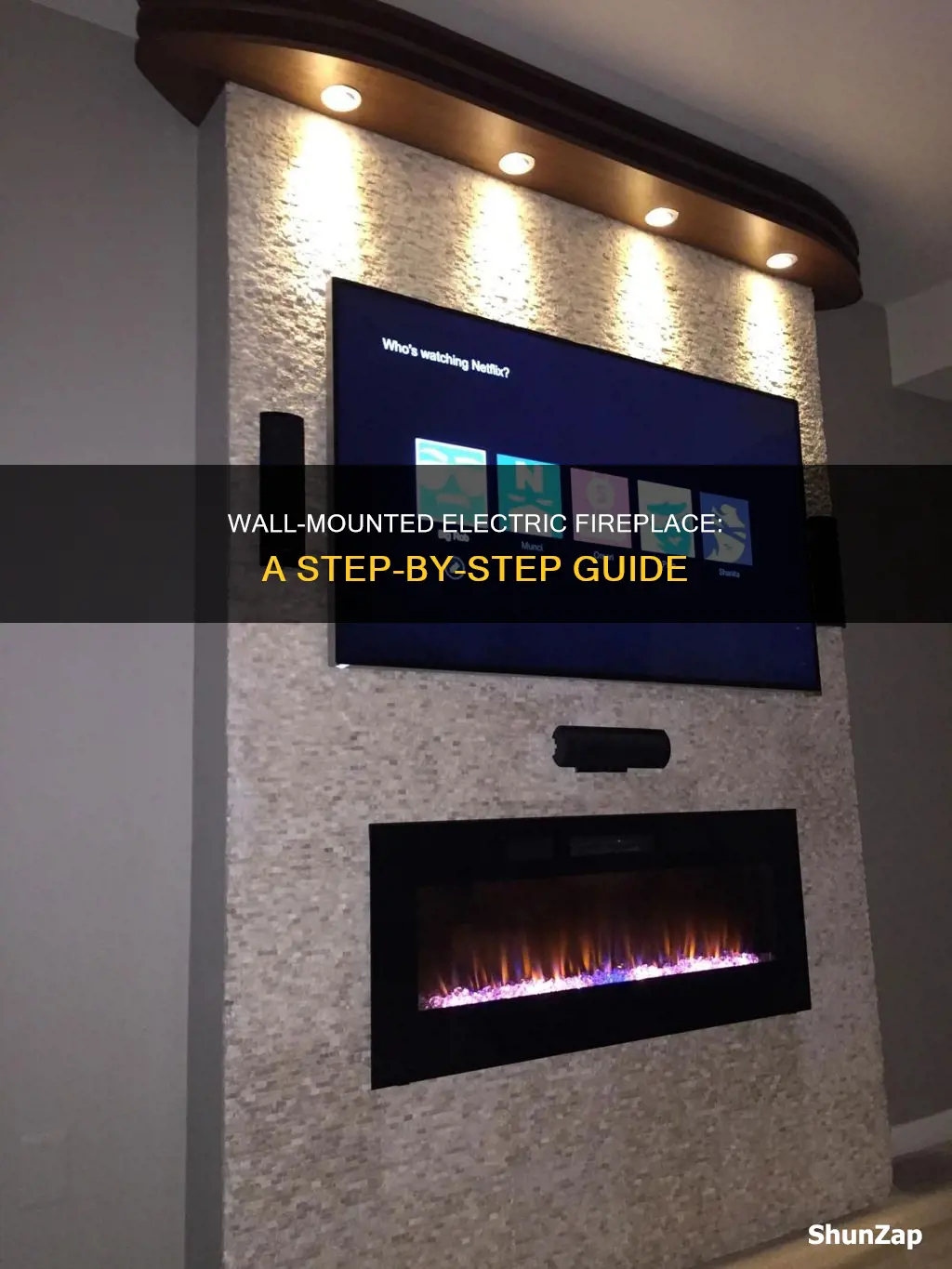 how to put electric fireplace in wall