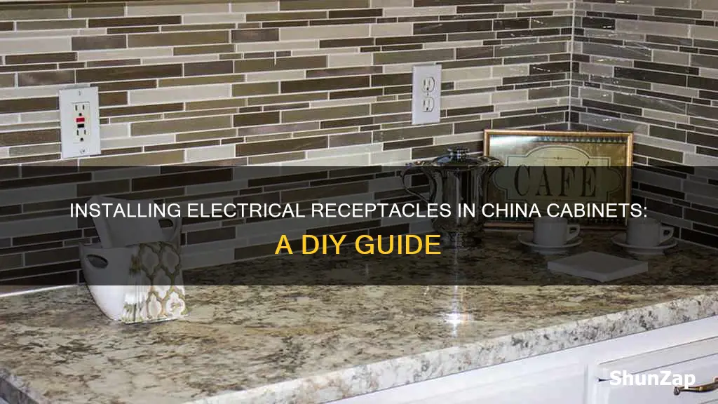 how to put electrical receptaclein china cabinet