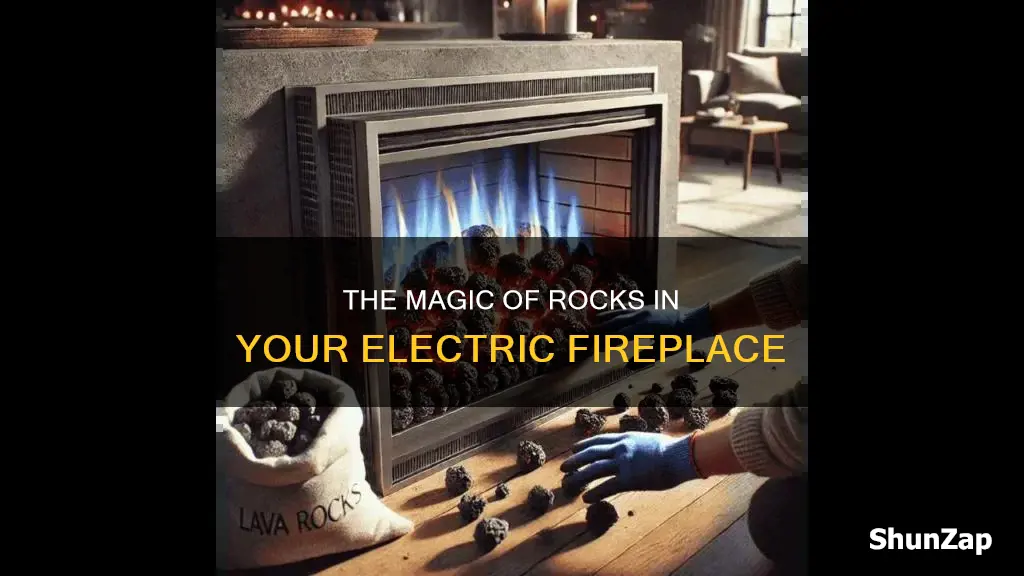 how to put rocks in electric fireplace