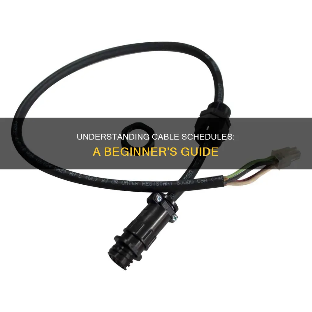 how to read a cable schedule electrical