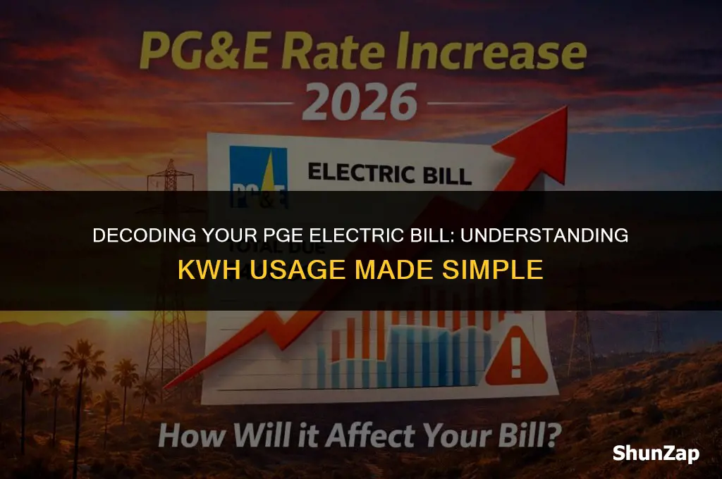 how to read electric bill kwh use on pge
