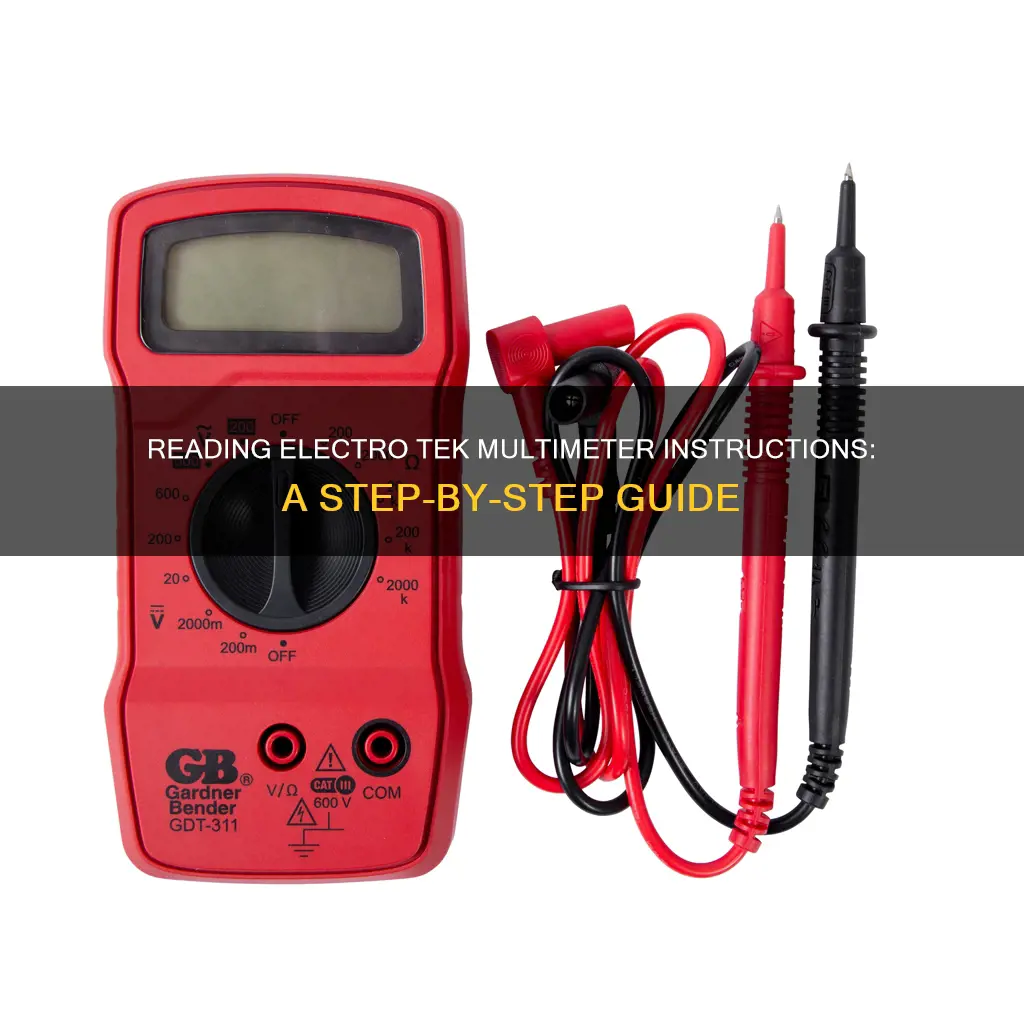 how to read electro tek multimeter instructions