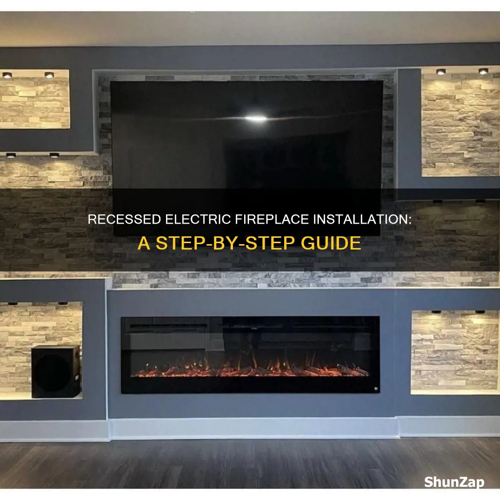 how to recessed electric fireplace into wall