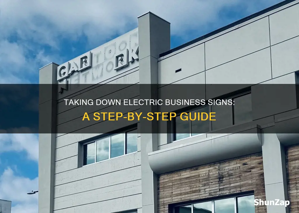 how to remove a electric business sign