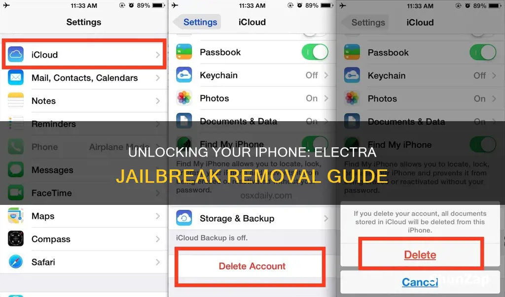 how to remove electra jailbreak without computer
