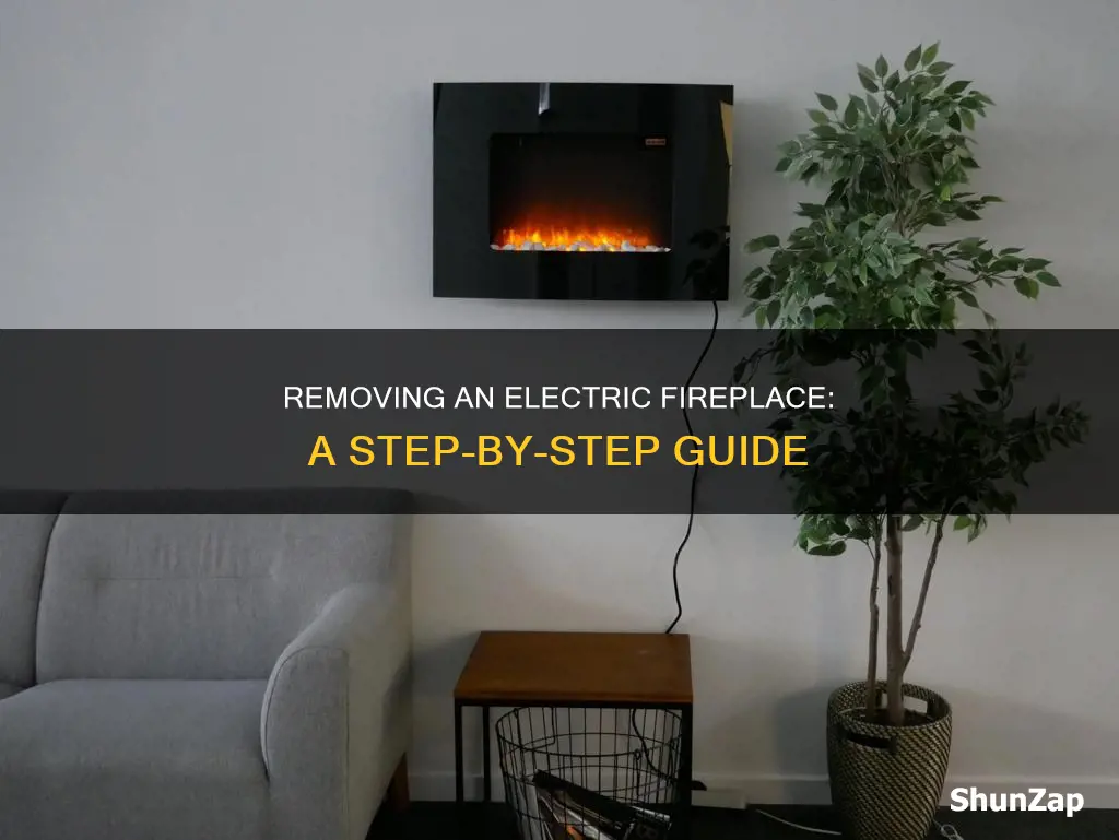 how to remove electric fireplace from cabinets