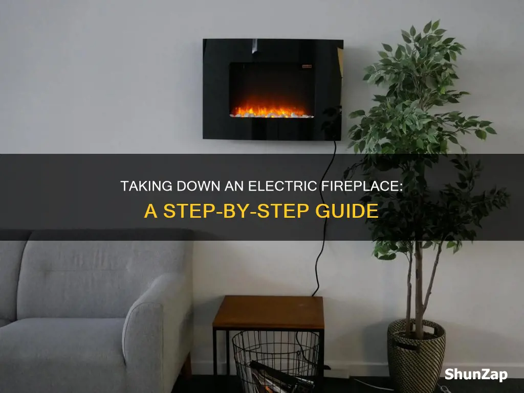 how to remove electric fireplace from wall