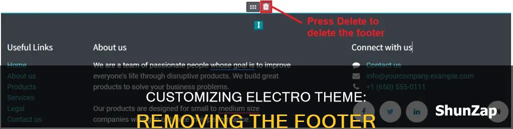 how to remove footer in electro theme