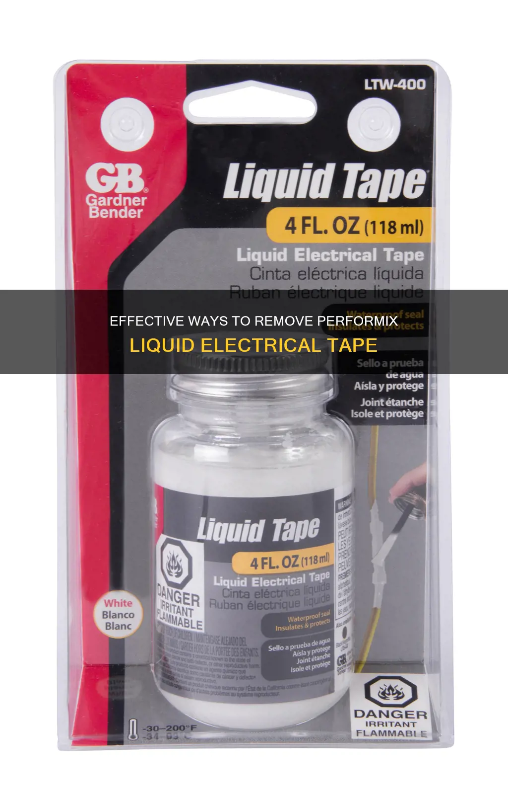 how to remove performix liquid electrical tape