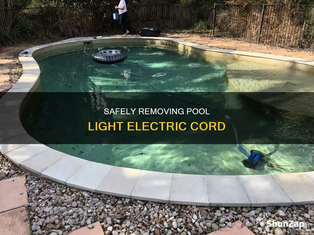 how to remove pool light electric cord