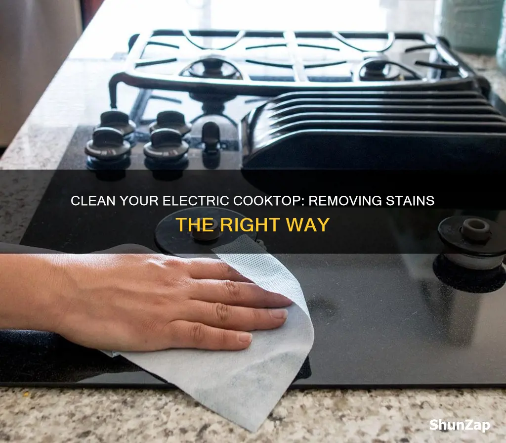 how to remove stains from electric cooktop