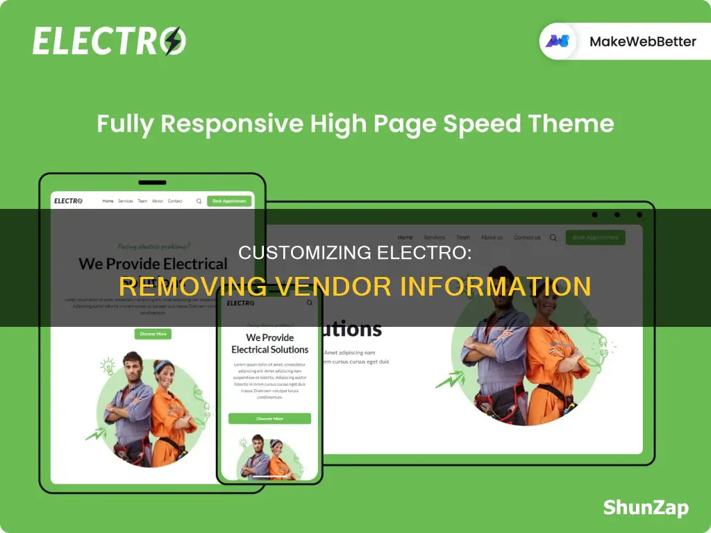 how to remove vendor info electro theme