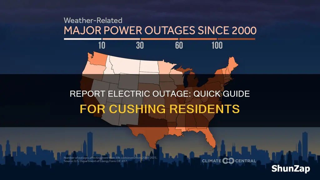 how to report electric outage to cushing