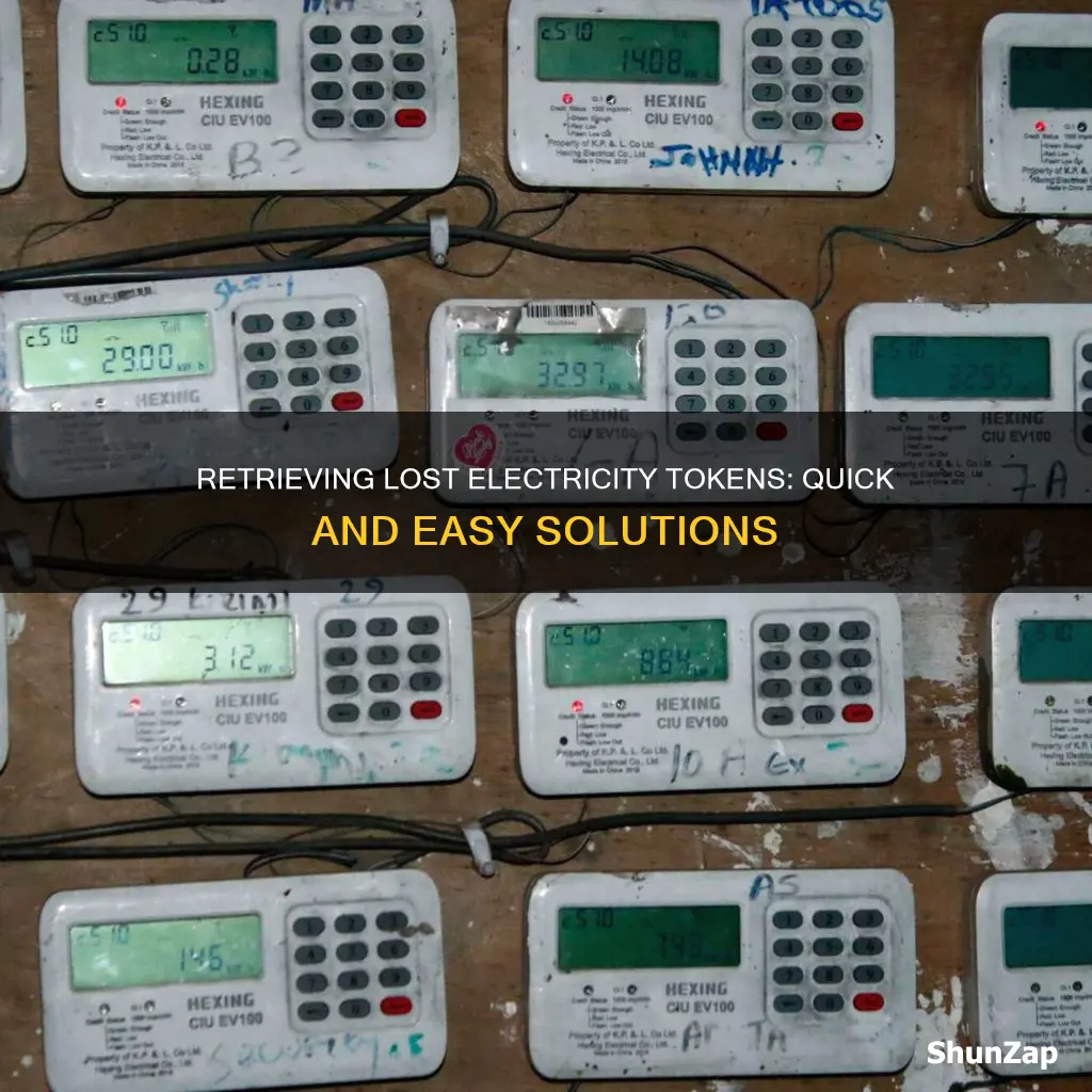 how to retrieve a lost electricity token