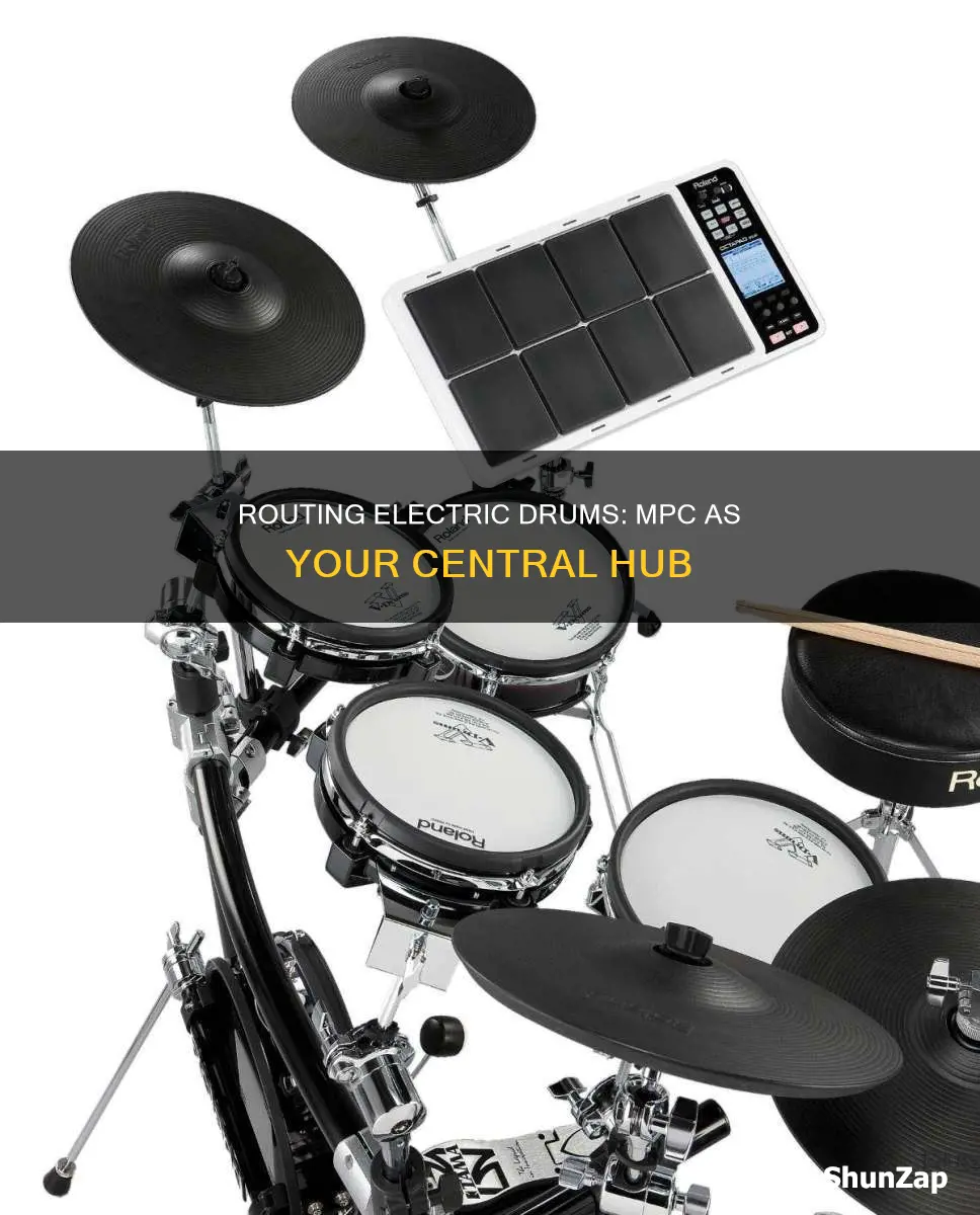 how to route electric drumset through mpc