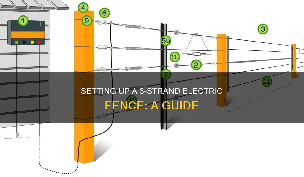 how to run 3 strand electric fence
