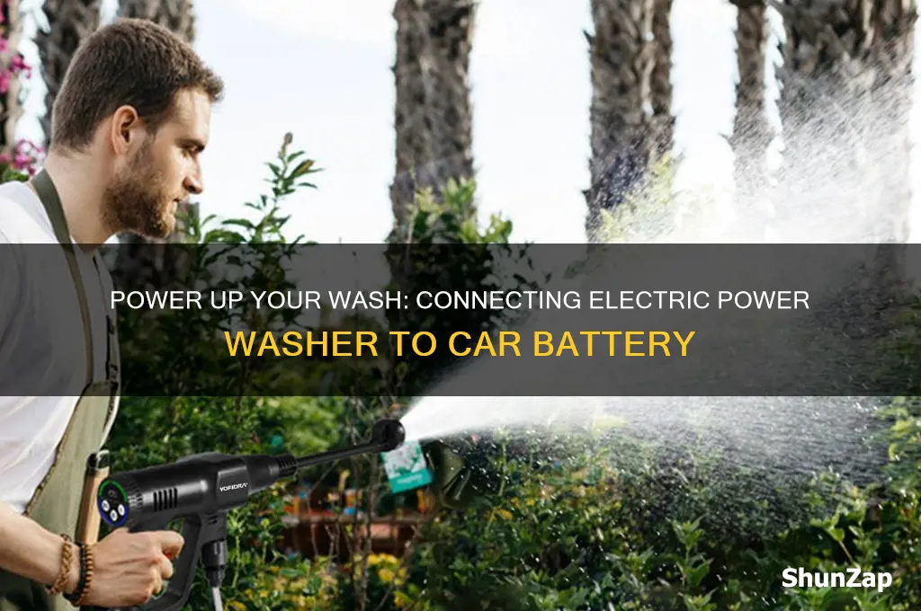 how to run an electric power washer to car battery