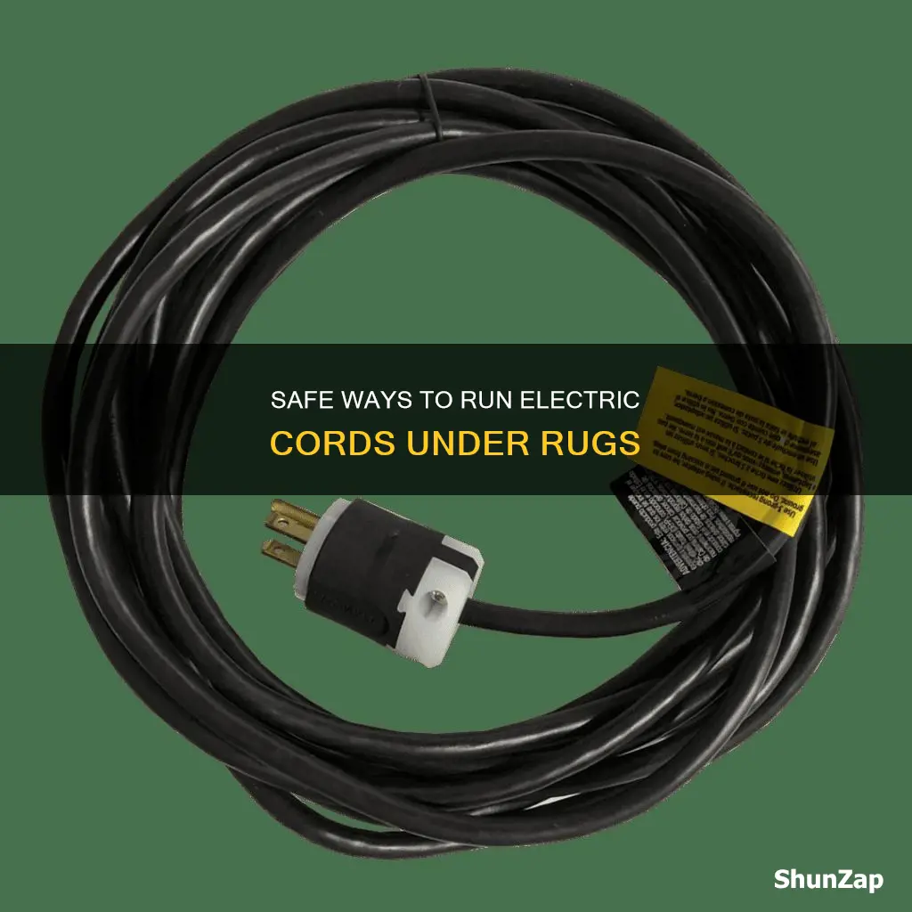 how to run electric cord under rug