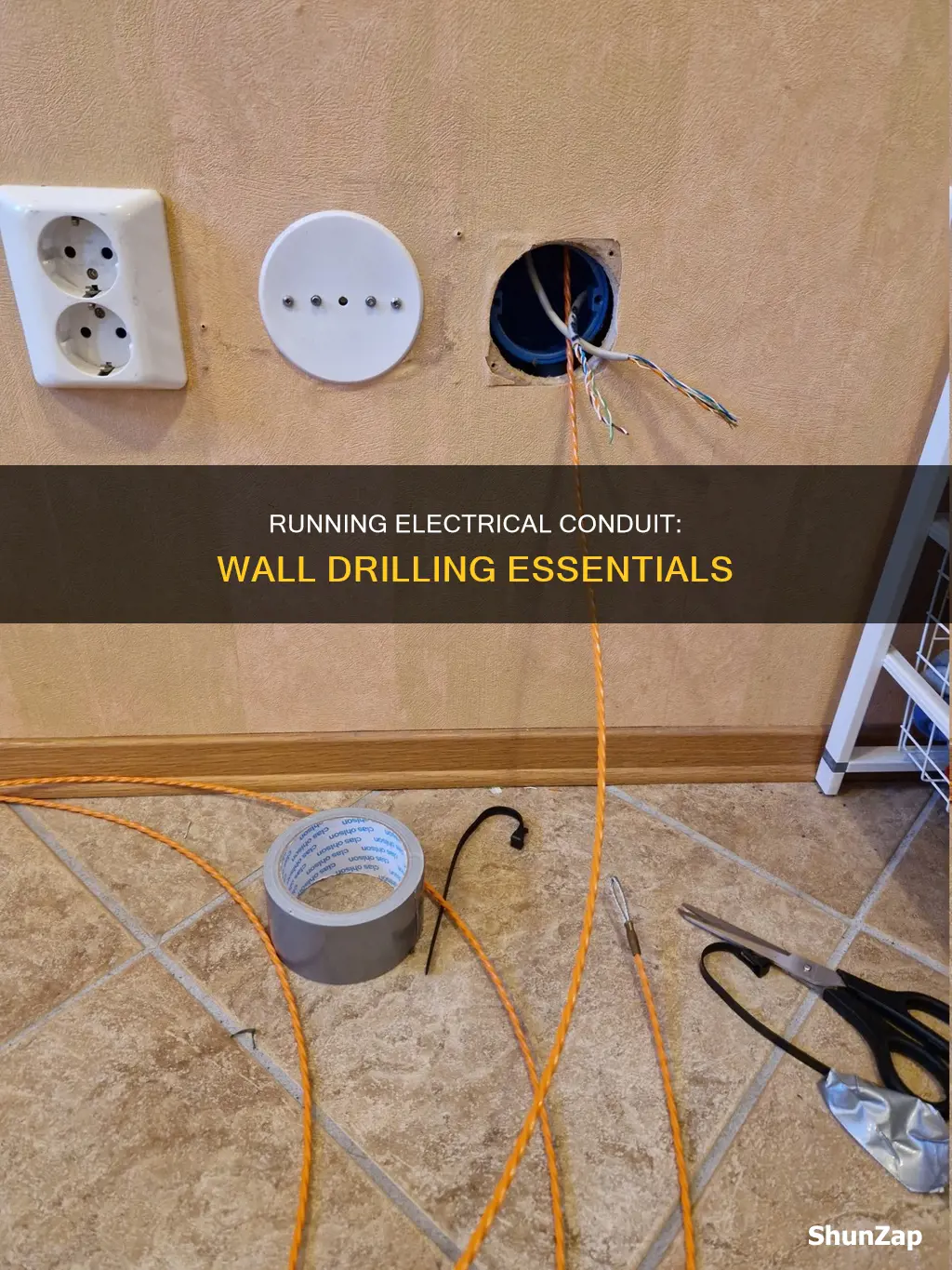 how to run electrical conduit through wall