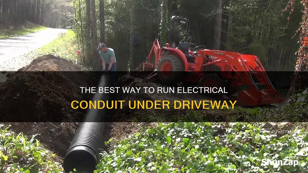 how to run electrical conduit under driveway