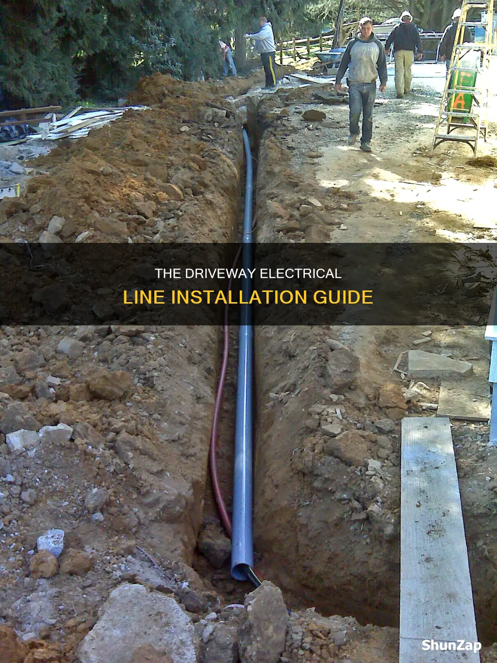 how to run electrical line under driveway