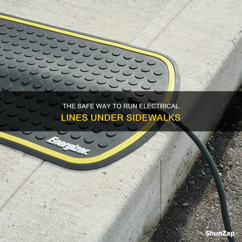how to run electrical line under sidewalk