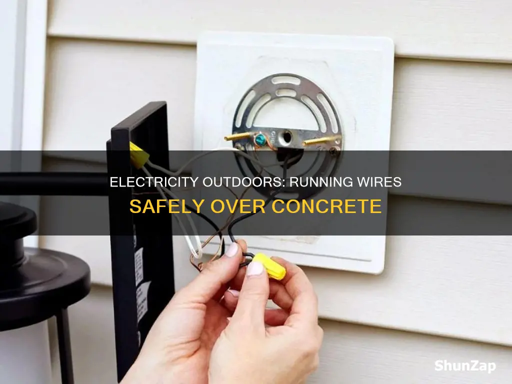 how to run outdoor electric over concrete