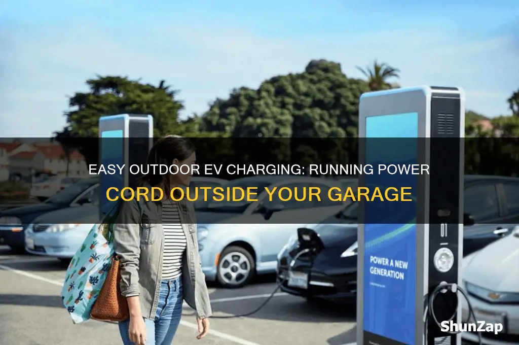how to run power cord for electric car outside garage